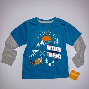 New! Gymboree “Trailblazer” teal LS shirt 18-24mo.